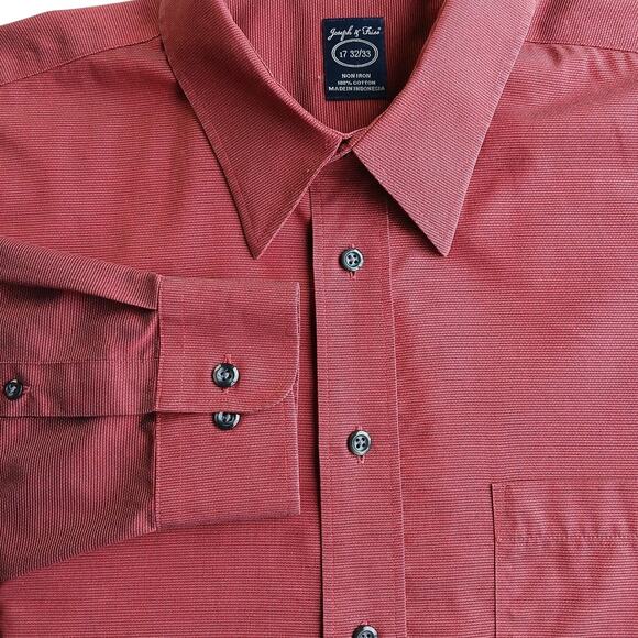 Joseph & Feiss Other - Joseph & Feiss Burgundy Long Sleeve Button-Up Shirt 17 32/33 non iron cotton MW